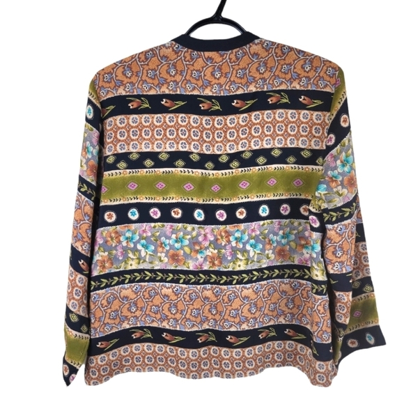 **VINTAGE** COLDWATER CREEK Floral 3/4length sleeve top/jacket/blouse - Picture 2 of 7
